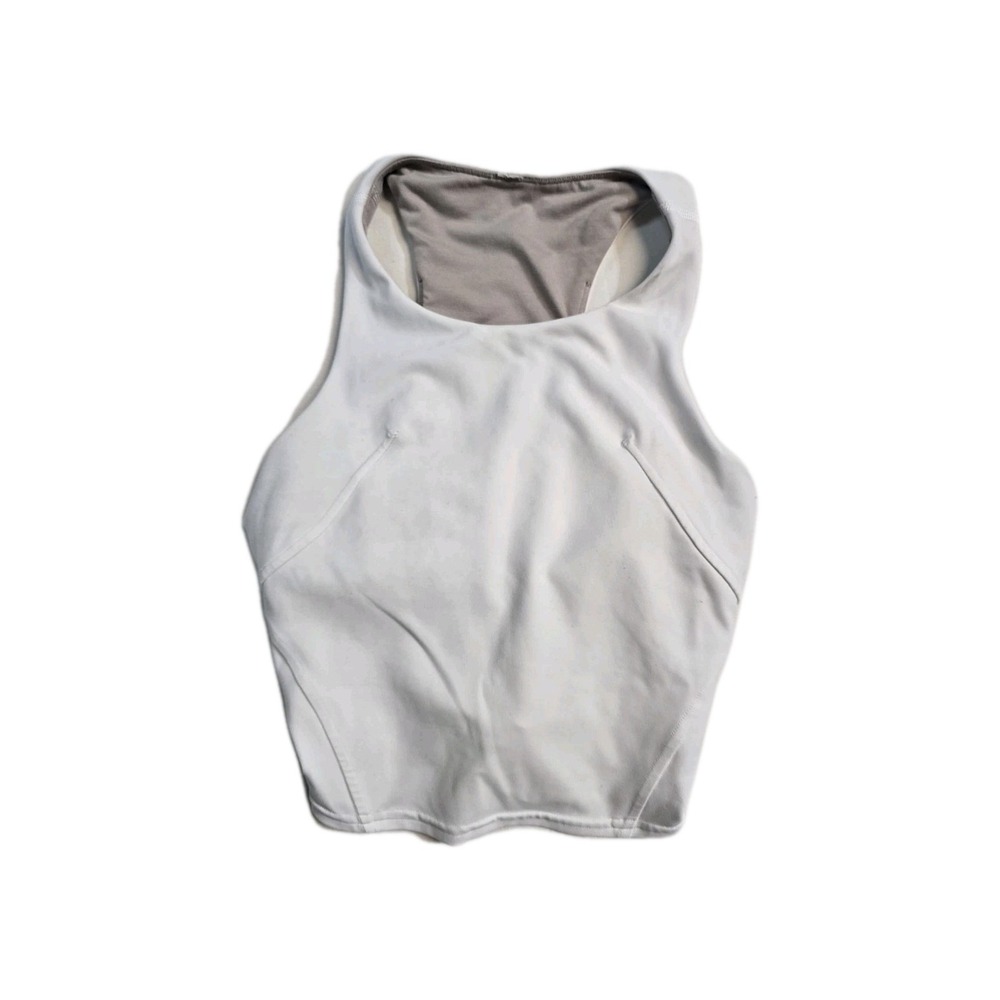 Lululemon Women's Cropped Tank White Removable Pads 4